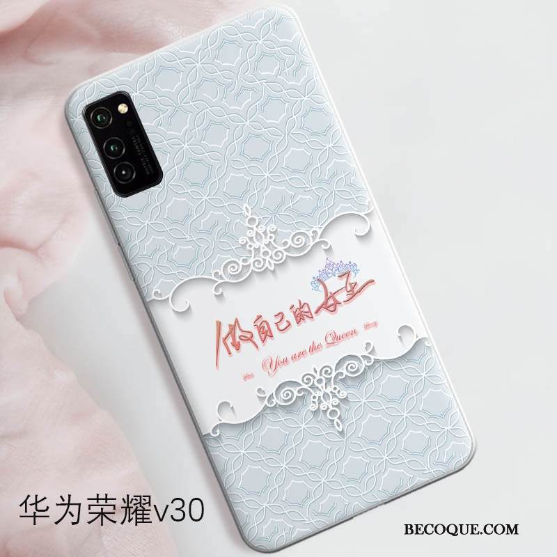 Kuori Honor View30 Suojaus Puhelimen Kuoret Net Red, Kotelo Honor View30 Laukut Vaaleansininen Trendi