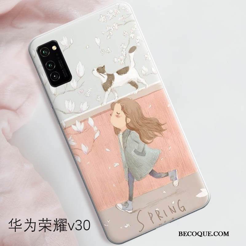 Kuori Honor View30 Suojaus Puhelimen Kuoret Net Red, Kotelo Honor View30 Laukut Vaaleansininen Trendi