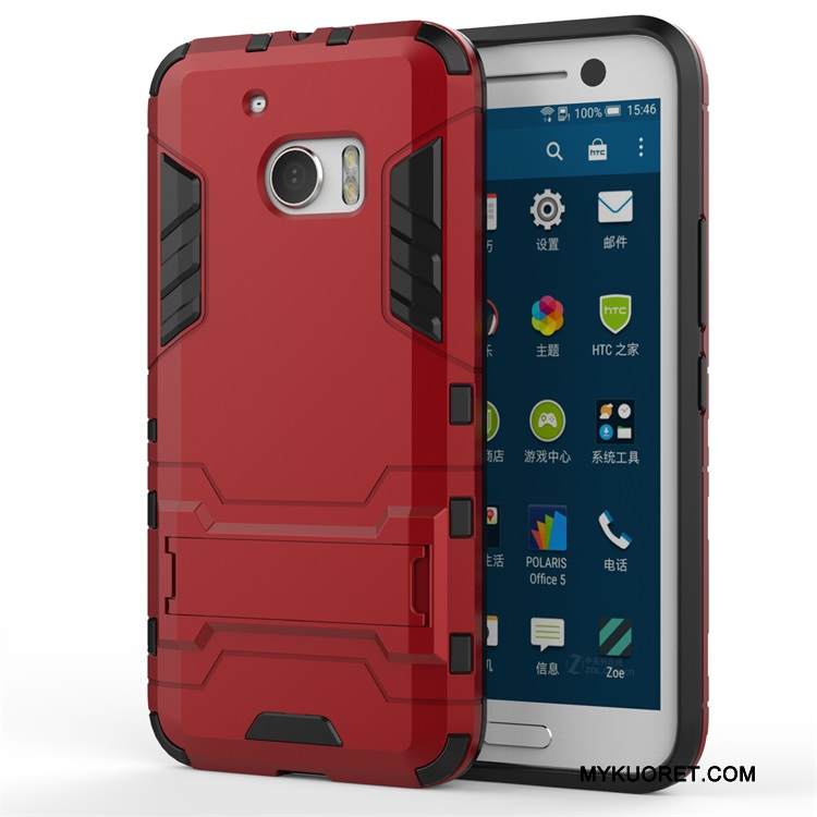 Kuori Htc Desire 10 Lifestyle Tuki Syvä Väri Kova, Kotelo Htc Desire 10 Lifestyle Suojaus Harmaa Yksinkertainen