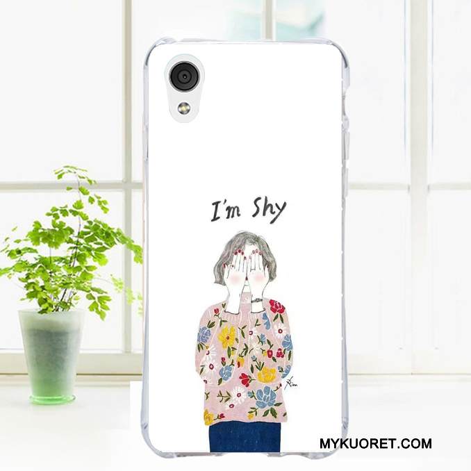 Kuori Htc Desire 728 Maalaus Murtumaton Valkoinen, Kotelo Htc Desire 728 Kukka- Tuuli Puhelimen Kuoret