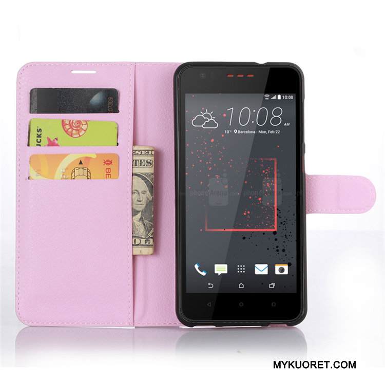 Kuori Htc Desire 825 Salkku Puhelimen Kuoret Kortti, Kotelo Htc Desire 825 Nahka Punainen