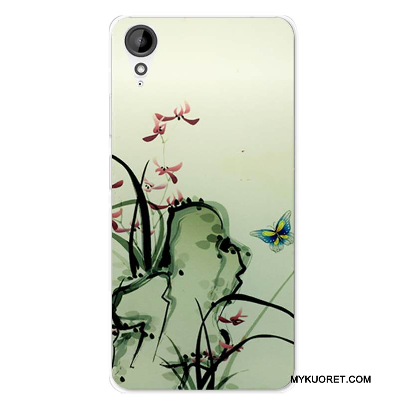 Kuori Htc Desire 825 Silikoni Kiinalainen Tyyli Murtumaton, Kotelo Htc Desire 825 Pehmeä Neste Puhelimen Kuoret Valkoinen