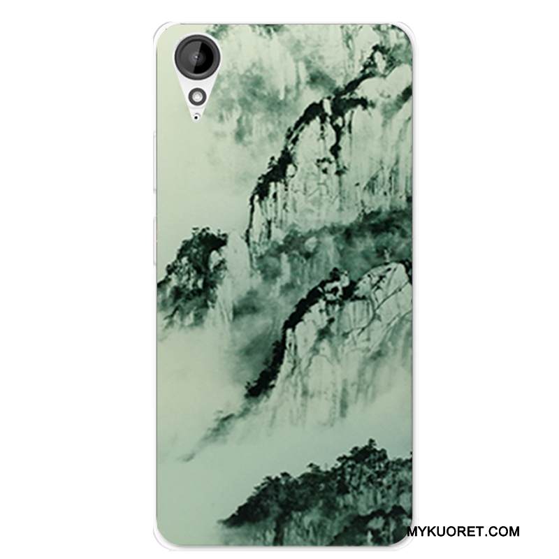 Kuori Htc Desire 825 Silikoni Kiinalainen Tyyli Murtumaton, Kotelo Htc Desire 825 Pehmeä Neste Puhelimen Kuoret Valkoinen