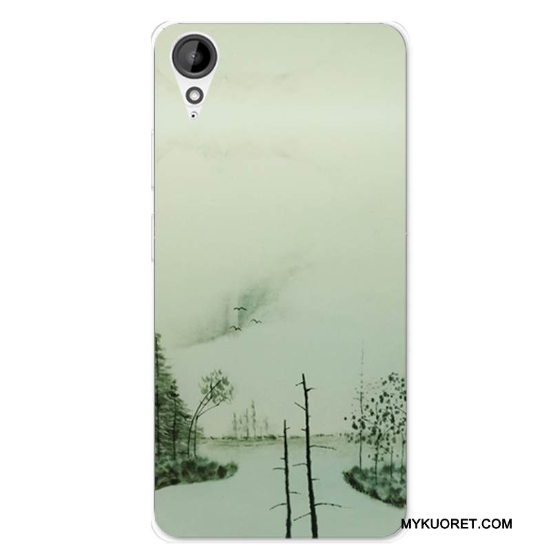 Kuori Htc Desire 825 Silikoni Kiinalainen Tyyli Murtumaton, Kotelo Htc Desire 825 Pehmeä Neste Puhelimen Kuoret Valkoinen