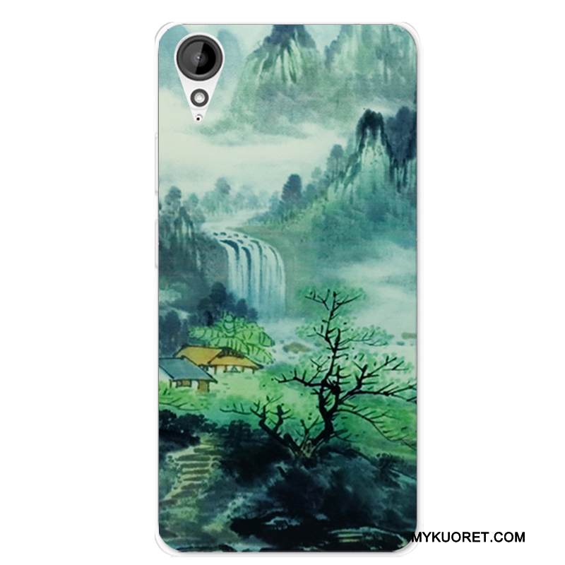 Kuori Htc Desire 825 Silikoni Kiinalainen Tyyli Murtumaton, Kotelo Htc Desire 825 Pehmeä Neste Puhelimen Kuoret Valkoinen