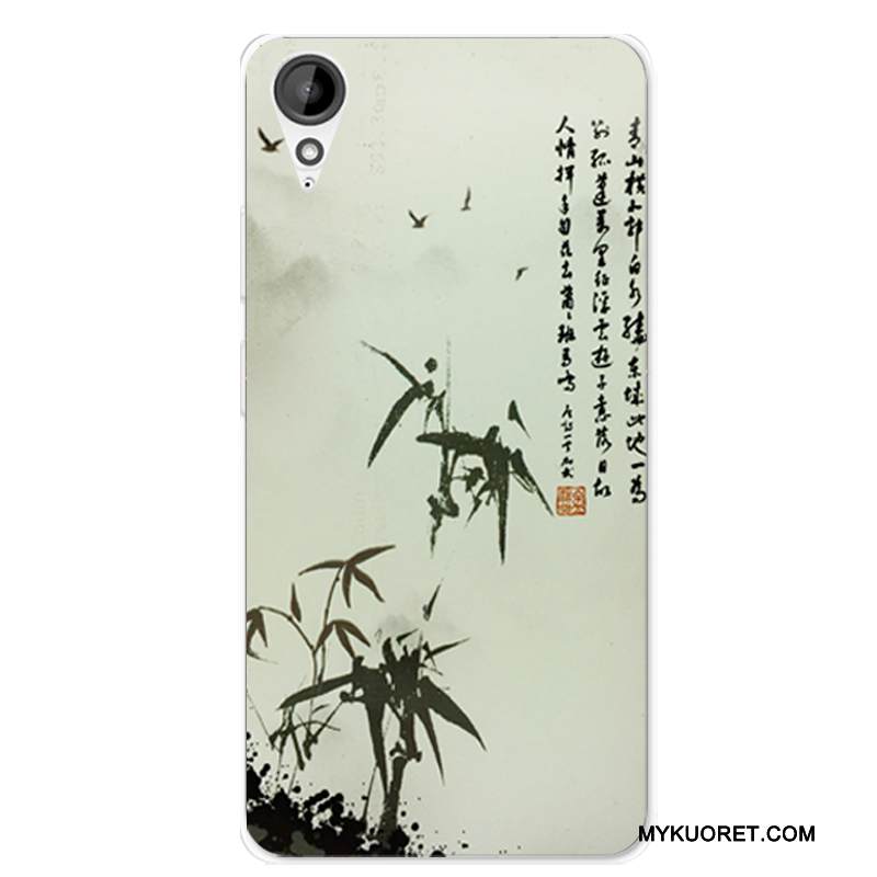 Kuori Htc Desire 825 Silikoni Kiinalainen Tyyli Murtumaton, Kotelo Htc Desire 825 Pehmeä Neste Puhelimen Kuoret Valkoinen