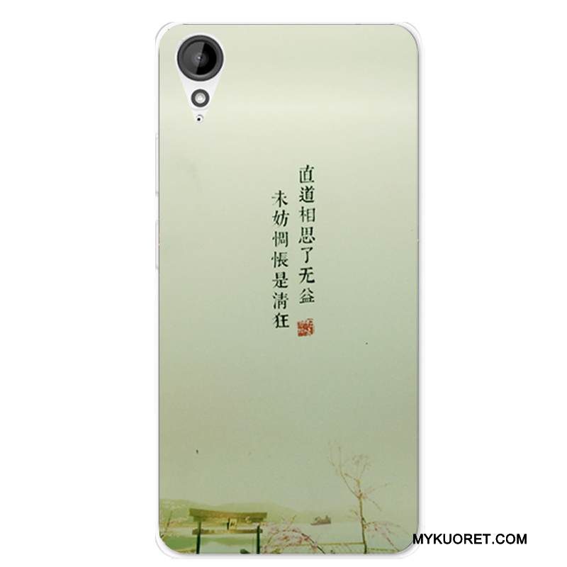 Kuori Htc Desire 825 Silikoni Kiinalainen Tyyli Murtumaton, Kotelo Htc Desire 825 Pehmeä Neste Puhelimen Kuoret Valkoinen