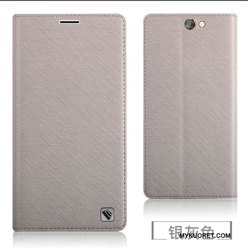 Kuori Htc One A9 Nahka Puhelimen Kuoret Murtumaton, Kotelo Htc One A9 Laukut Violetti Takakansi