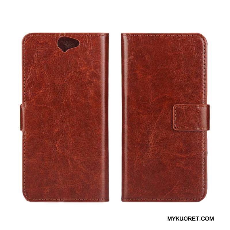 Kuori Htc One A9 Nahka Rakenne Sininen, Kotelo Htc One A9 Suojaus Puhelimen Kuoret Ohut