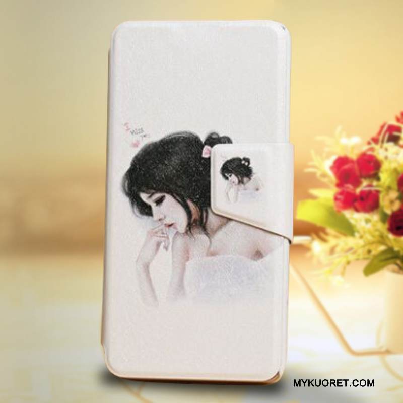 Kuori Htc One A9s Nahka Kortti Valkoinen, Kotelo Htc One A9s Silikoni