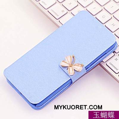 Kuori Htc One A9s Nahka Sininen Kortti, Kotelo Htc One A9s Tuki Puhelimen Kuoret