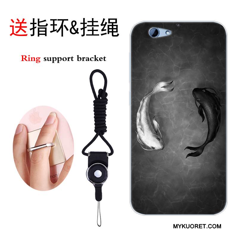 Kuori Htc One A9s Suojaus Trendi Murtumaton, Kotelo Htc One A9s Pehmeä Neste Persoonallisuus Musta