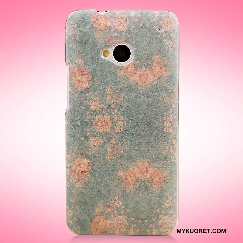 Kuori Htc One M7 Maalaus Ohut Ultra, Kotelo Htc One M7 Suojaus Puhelimen Kuoret Vaaleansininen