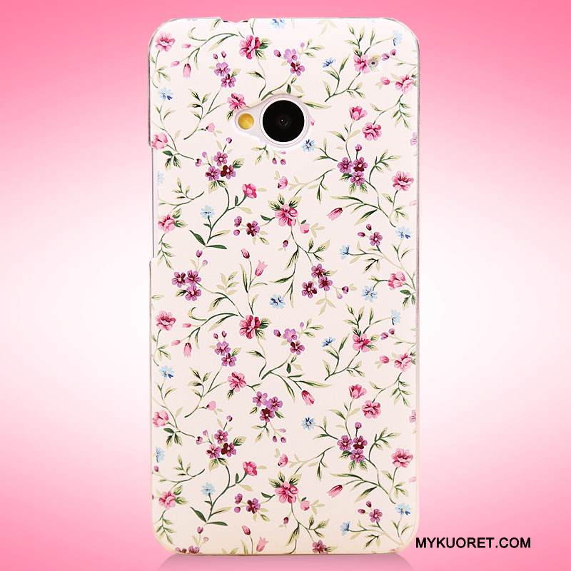 Kuori Htc One M7 Maalaus Ohut Ultra, Kotelo Htc One M7 Suojaus Puhelimen Kuoret Vaaleansininen