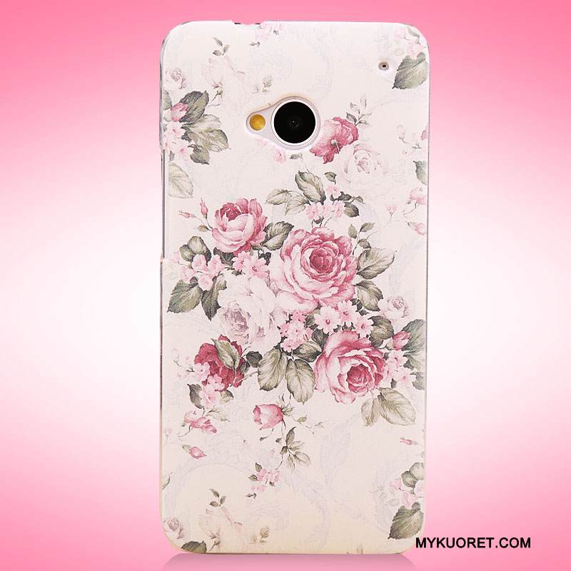 Kuori Htc One M7 Maalaus Ohut Ultra, Kotelo Htc One M7 Suojaus Puhelimen Kuoret Vaaleansininen