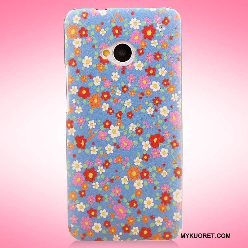 Kuori Htc One M7 Maalaus Ohut Ultra, Kotelo Htc One M7 Suojaus Puhelimen Kuoret Vaaleansininen