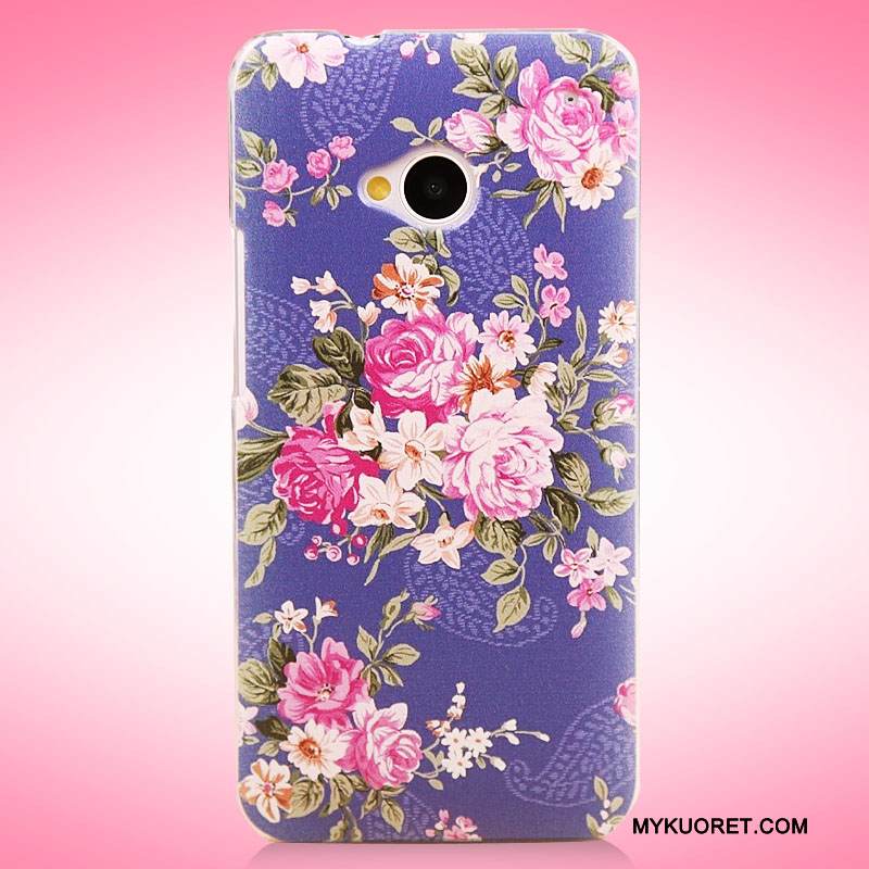 Kuori Htc One M7 Maalaus Ohut Ultra, Kotelo Htc One M7 Suojaus Puhelimen Kuoret Vaaleansininen