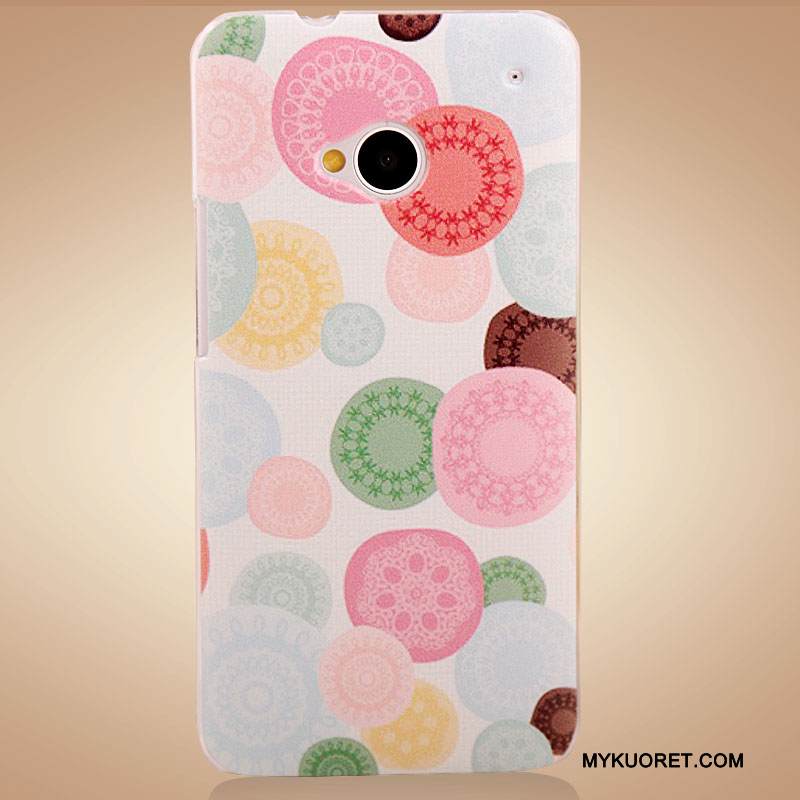 Kuori Htc One M7 Maalaus Puhelimen Kuoret Lisävarusteet, Kotelo Htc One M7 Monivärinen Kukka Violetti