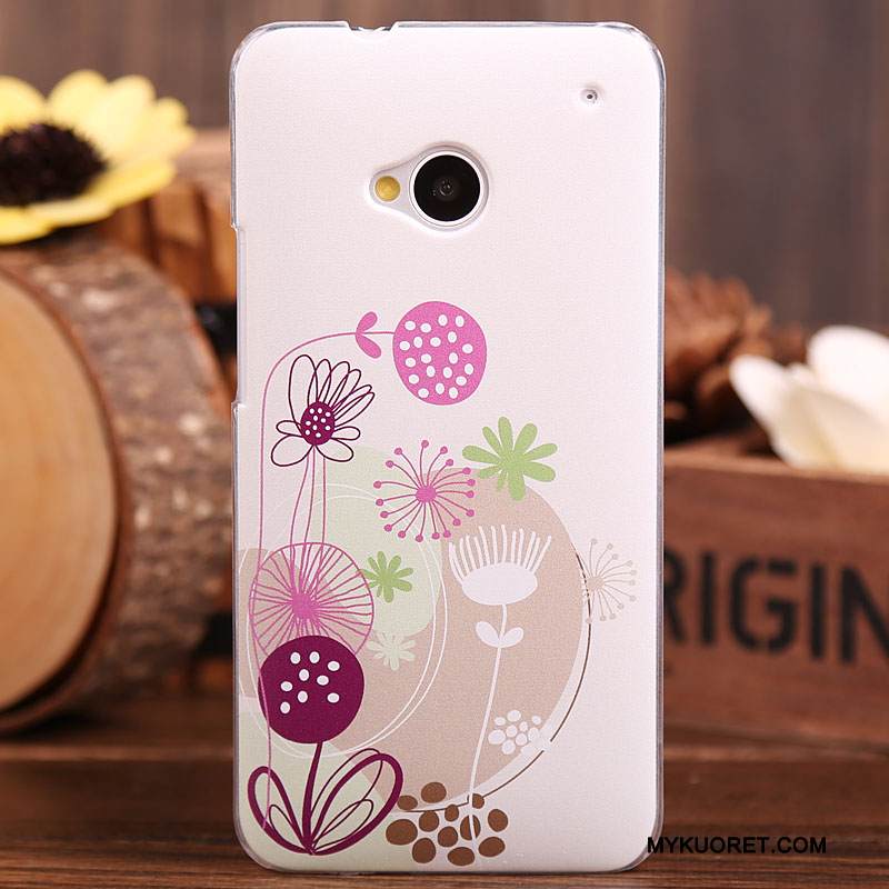 Kuori Htc One M7 Maalaus Puhelimen Kuoret Vaalean, Kotelo Htc One M7 Suojaus Jauhe