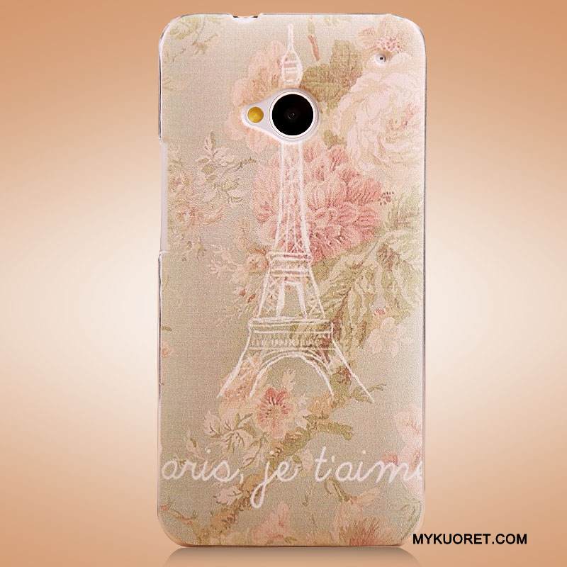 Kuori Htc One M7 Maalaus Valkoinen Puhelimen Kuoret, Kotelo Htc One M7 Suojaus