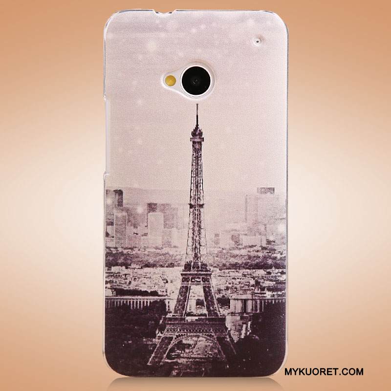 Kuori Htc One M7 Maalaus Valkoinen Puhelimen Kuoret, Kotelo Htc One M7 Suojaus