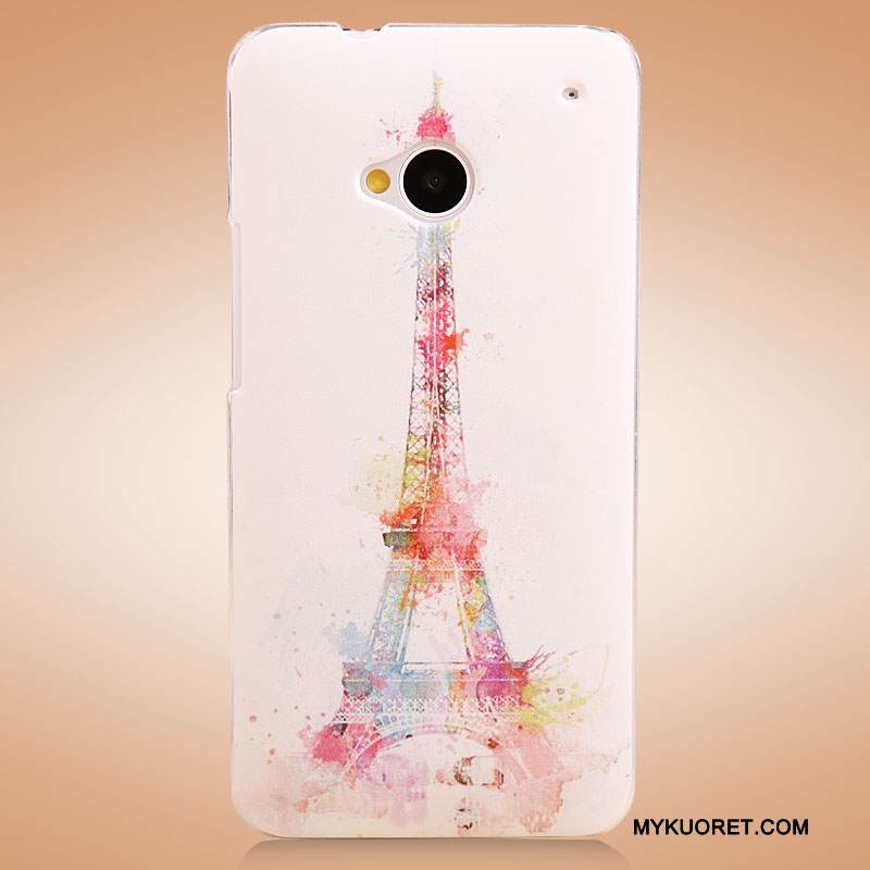 Kuori Htc One M7 Maalaus Valkoinen Puhelimen Kuoret, Kotelo Htc One M7 Suojaus