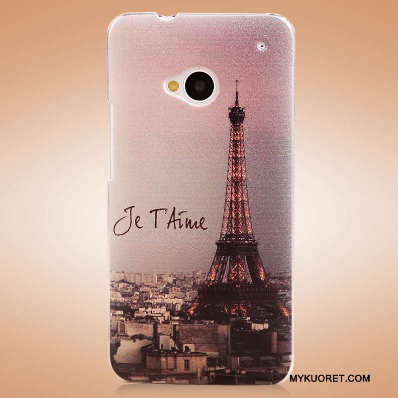 Kuori Htc One M7 Maalaus Valkoinen Puhelimen Kuoret, Kotelo Htc One M7 Suojaus