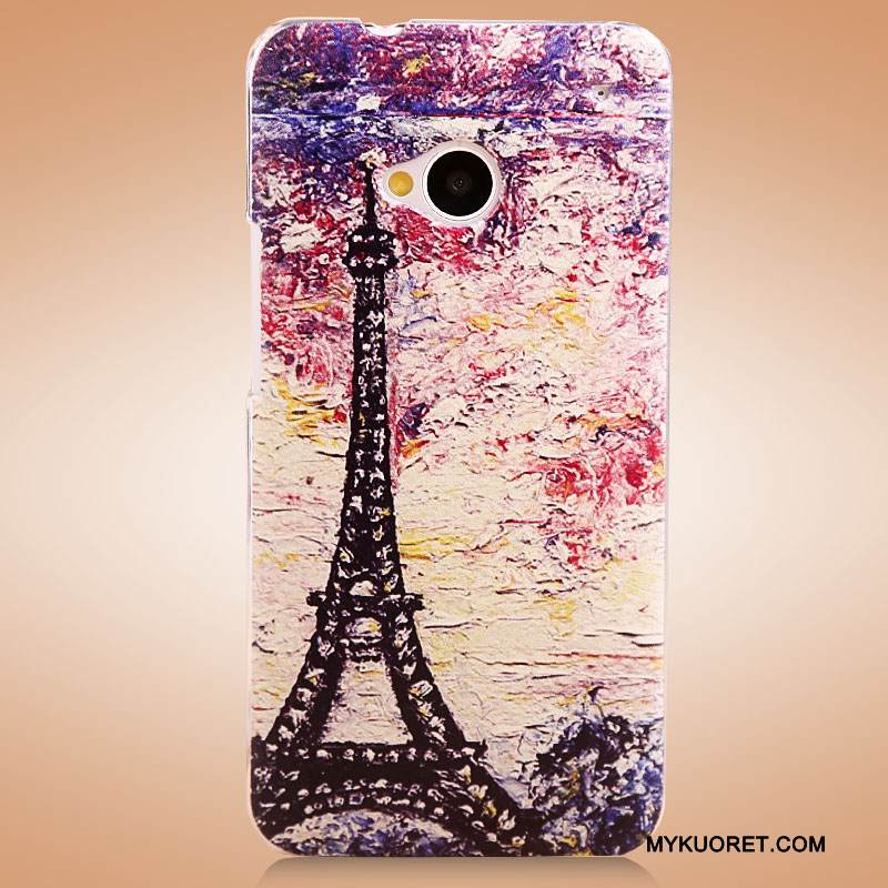 Kuori Htc One M7 Maalaus Valkoinen Puhelimen Kuoret, Kotelo Htc One M7 Suojaus