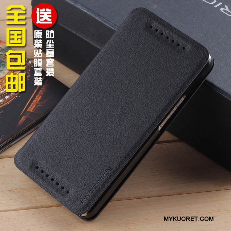 Kuori Htc One M7 Nahka Puhelimen Kuoret Tummansininen, Kotelo Htc One M7 Kuoret