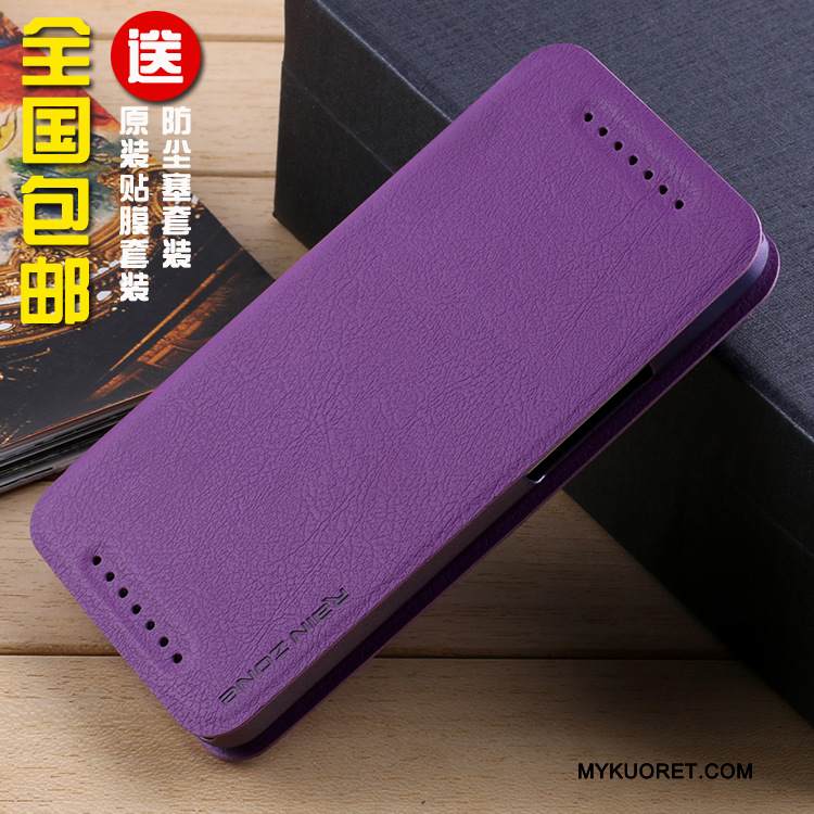 Kuori Htc One M7 Nahka Puhelimen Kuoret Tummansininen, Kotelo Htc One M7 Kuoret