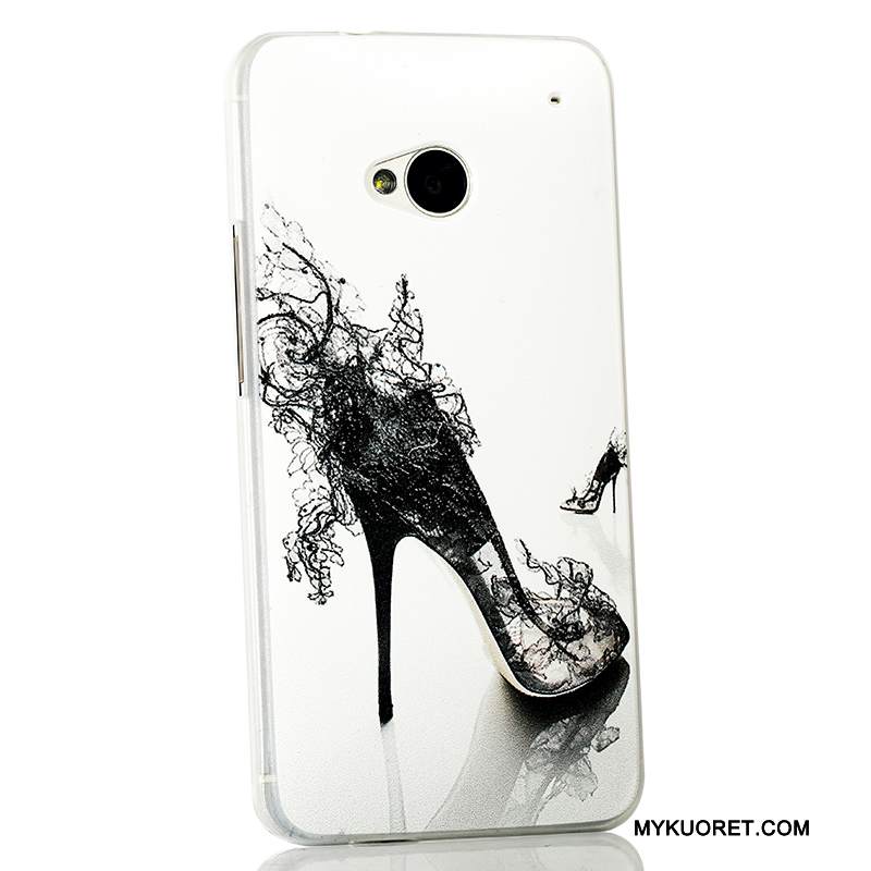 Kuori Htc One M7 Sarjakuva Vaaleansininen Puhelimen Kuoret, Kotelo Htc One M7 Kohokuviointi Ohut Ultra