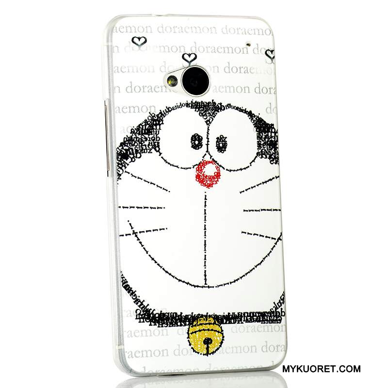 Kuori Htc One M7 Sarjakuva Vaaleansininen Puhelimen Kuoret, Kotelo Htc One M7 Kohokuviointi Ohut Ultra