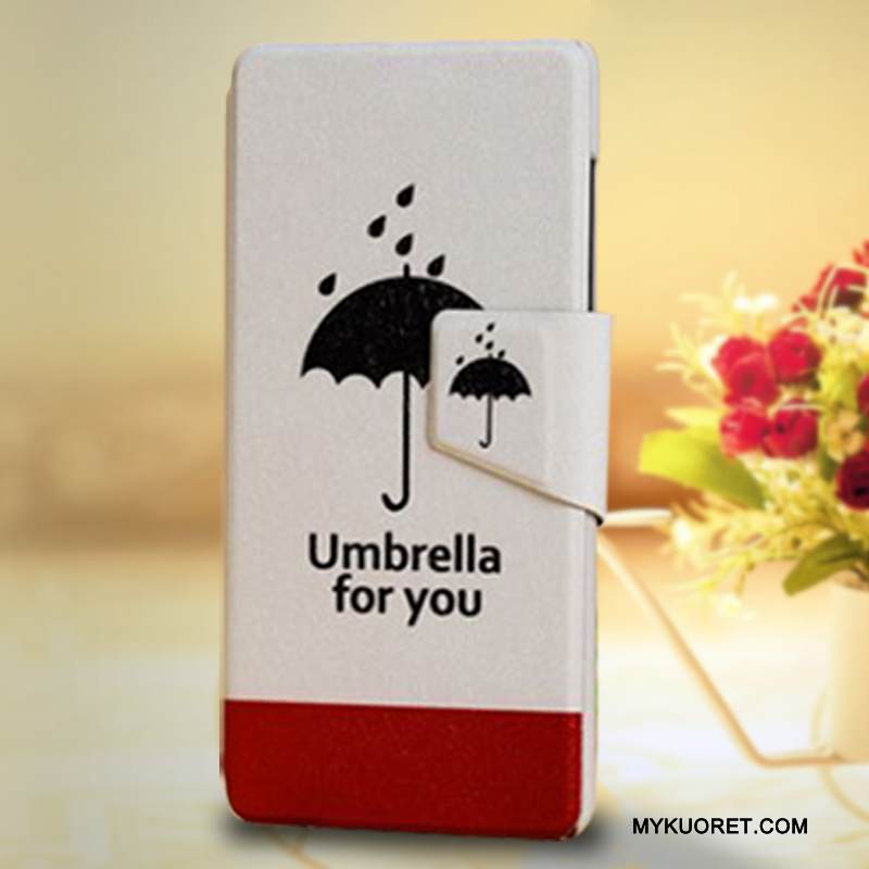 Kuori Htc One M7 Suojaus Kukkakuvio Sininen, Kotelo Htc One M7 Nahka Puhelimen Kuoret