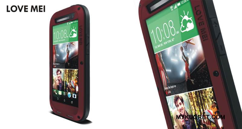 Kuori Htc One M8 Laukut Murtumaton Kolme Puolustusta, Kotelo Htc One M8 Metalli Pesty Suede Musta
