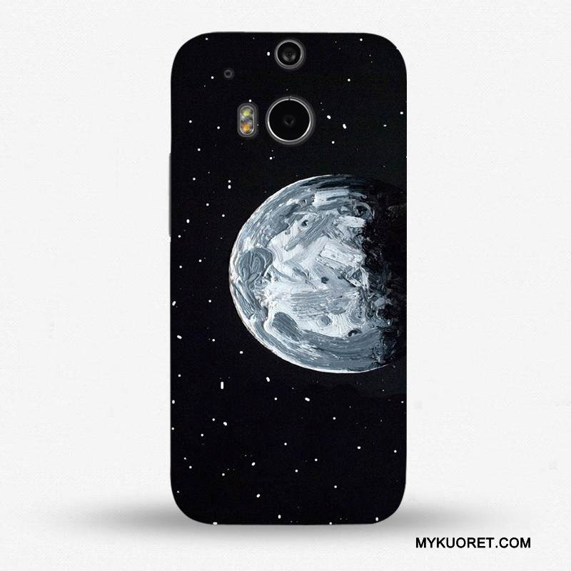 Kuori Htc One M8 Monivärinen Pesty Suede Puhelimen Kuoret, Kotelo Htc One M8 Luova Planeetta Kuukausi