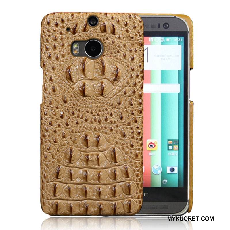 Kuori Htc One M8 Nahka Murtumaton Violetti, Kotelo Htc One M8 Suojaus Puhelimen Kuoret Punainen