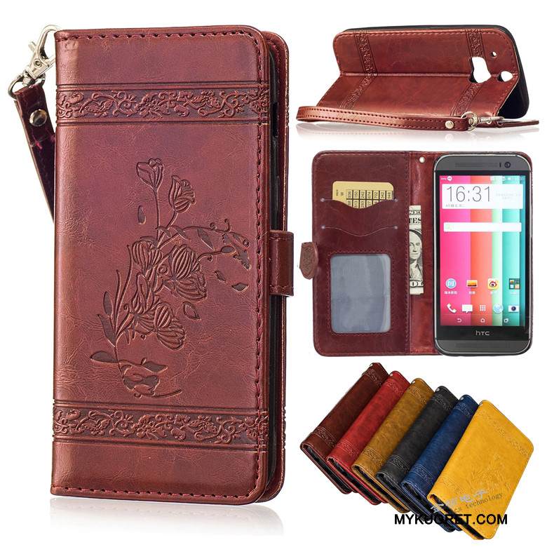 Kuori Htc One M8 Nahka Punainen Puhelimen Kuoret, Kotelo Htc One M8 Silikoni Murtumaton