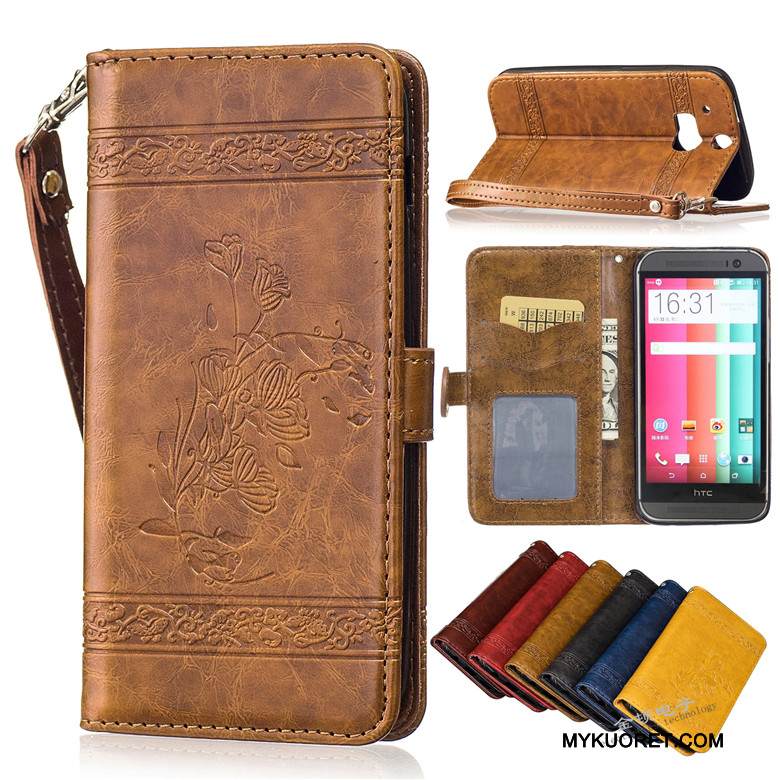 Kuori Htc One M8 Nahka Punainen Puhelimen Kuoret, Kotelo Htc One M8 Silikoni Murtumaton