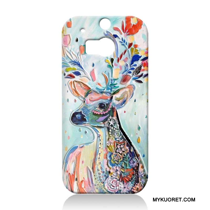 Kuori Htc One M8 Sarjakuva Murtumaton Puhelimen Kuoret, Kotelo Htc One M8 Maalaus Violetti Kova