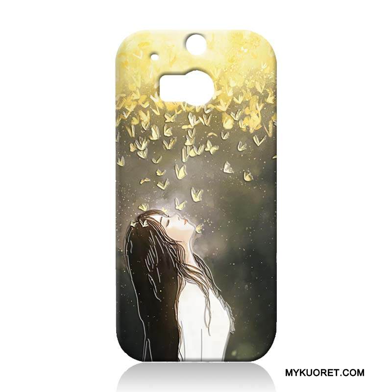 Kuori Htc One M8 Sarjakuva Murtumaton Puhelimen Kuoret, Kotelo Htc One M8 Maalaus Violetti Kova