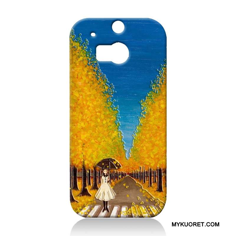 Kuori Htc One M8 Sarjakuva Murtumaton Puhelimen Kuoret, Kotelo Htc One M8 Maalaus Violetti Kova