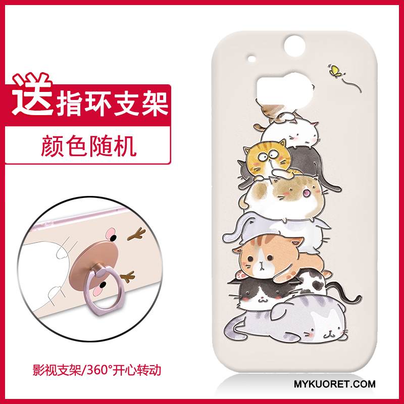 Kuori Htc One M8 Sarjakuva Suuntaus Valkoinen, Kotelo Htc One M8 Suojaus Murtumaton Puhelimen Kuoret