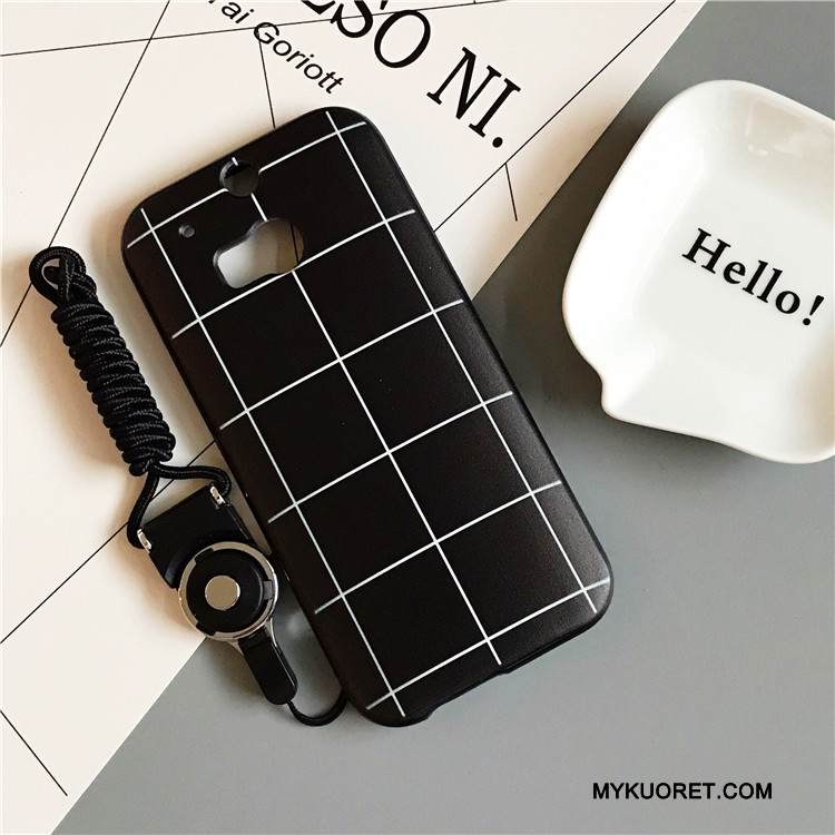 Kuori Htc One M8 Silikoni Puhelimen Kuoret Valkoinen, Kotelo Htc One M8 Pehmeä Neste Musta Pleedi