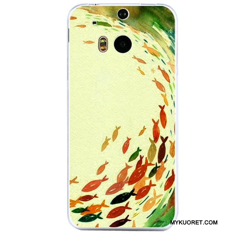 Kuori Htc One M8 Suojaus Läpinäkyvä Puhelimen Kuoret, Kotelo Htc One M8 Laukut Murtumaton Musta