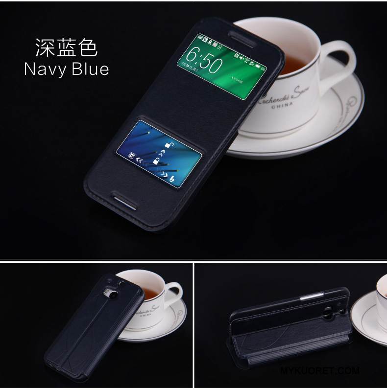 Kuori Htc One M8 Suojaus Puhelimen Kuoret Ohut, Kotelo Htc One M8 Nahka Musta