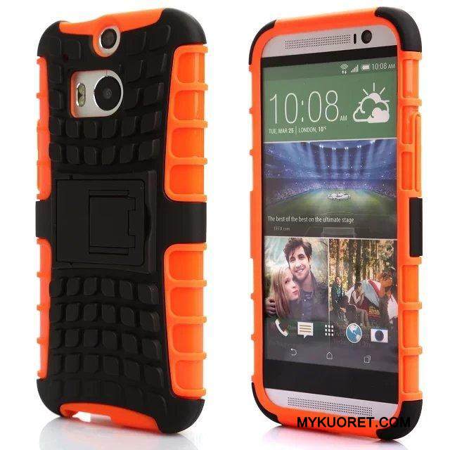Kuori Htc One M8 Tuki Valkoinen Liukumaton, Kotelo Htc One M8 Suojaus Persoonallisuus Murtumaton