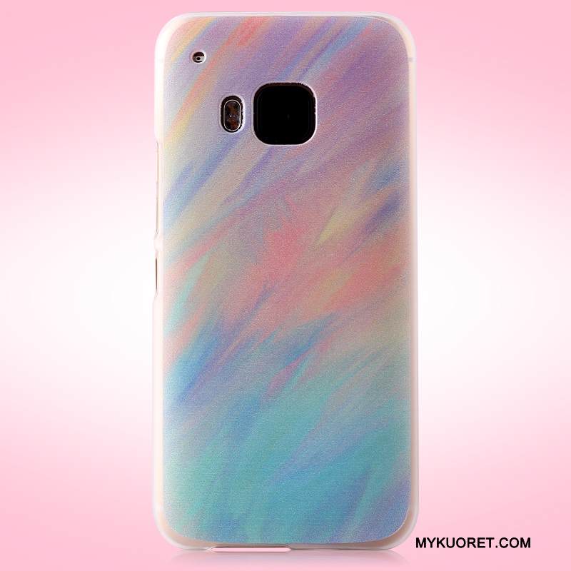 Kuori Htc One M9 Maalaus Violetti Pesty Suede, Kotelo Htc One M9 Suojaus Trendi Puhelimen Kuoret