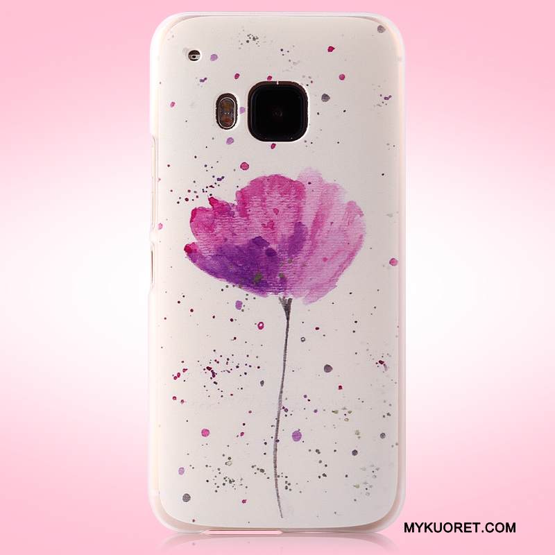 Kuori Htc One M9 Maalaus Violetti Pesty Suede, Kotelo Htc One M9 Suojaus Trendi Puhelimen Kuoret