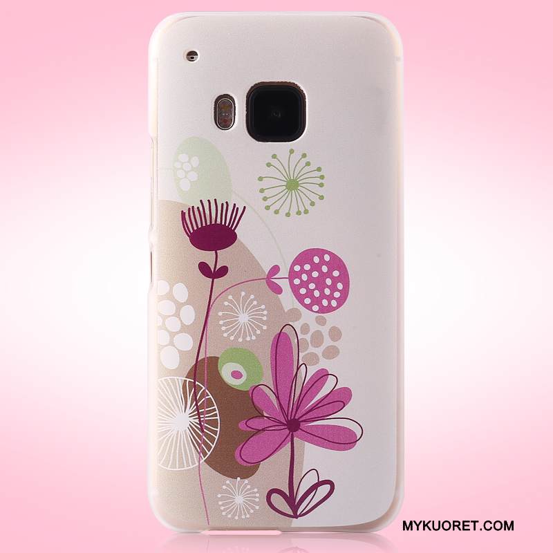 Kuori Htc One M9 Maalaus Violetti Pesty Suede, Kotelo Htc One M9 Suojaus Trendi Puhelimen Kuoret