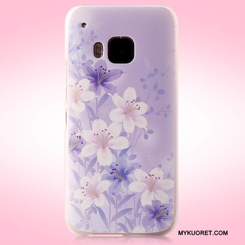 Kuori Htc One M9 Maalaus Violetti Pesty Suede, Kotelo Htc One M9 Suojaus Trendi Puhelimen Kuoret